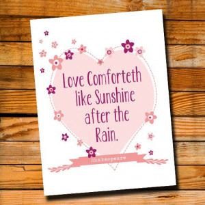 ... Instant Download - Heart Wall Art - Love Quote by William Shakespeare