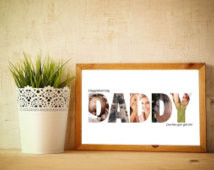 Personalised Fathers Day / Daddy Gi ft Print Word Picture Photo Print ...