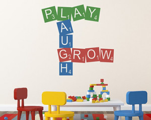 Vinyl Wall Quote Kids Play Room Decal Vinyl Lettering Playroom Decor ...