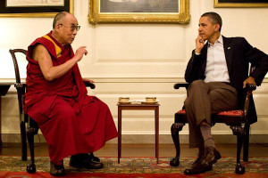 Dalai Lama meeting Barack Obama