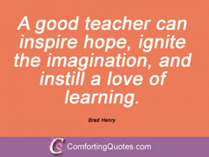 Brad Henry about good teacher
