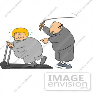 29803 Clip Art Graphic of a Caucasian Man In Sweats, Cracking A Whip ...