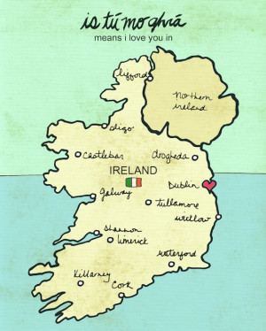 ... You in Ireland // Typography Poster, Irish Map, Giclee, Modern Baby