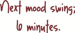 Next mood swing 6 Minutes - Funny Lettering Quote - Girl Bedroom OR ...