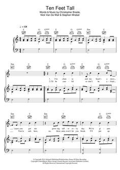 Afrojack: Ten Feet Tall - Partition Piano Voix Guitare (Mélodie Main ...