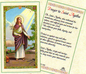 Saint Agatha Prayer Card