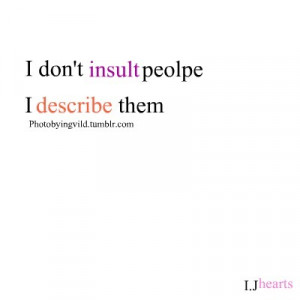 describe, insult, quote, words