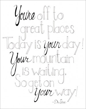 Dr Seuss Quotes Coloring Pages Great places dr seuss quote