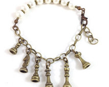 chess gift - knigh t bracelet - king bracelet - pawn bracelet - bishop ...