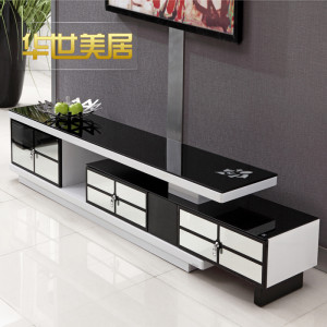 Brief black bed plate retractable audio cabinet tv cabinet convoluting