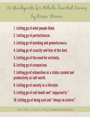 Brene Brown has some interesting thought, have just bought her book ...