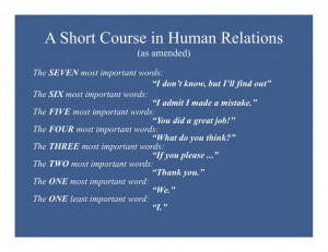 Short Course in Human Relations