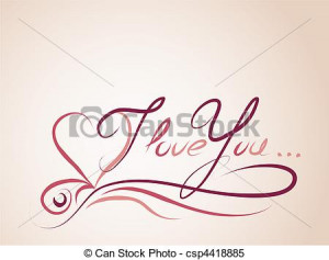 Vector - love signature - stock illustration, royalty free ...