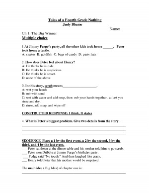 Tales of a Fourth Grade Nothing QUIZ SNOOK by stariya