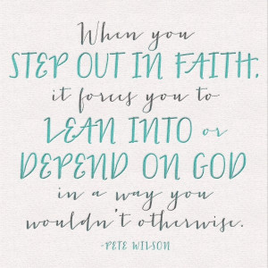 Stepping out in Faith