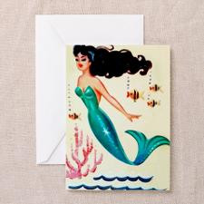 Retro Mermaid Greeting Card for