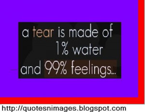tear is made of 1% water and 99% feelings.
