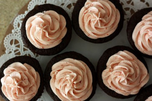 are so good...chocolate cupcakes with strawberry buttercream. To quote ...