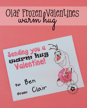 Frozen” Themed Valentines featuring Olaf by One Creative Mommy: