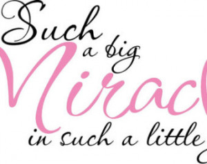 VINYL QUOTE-Such a big miracle in such a little girl-special buy any 2 ...