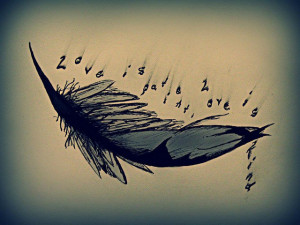 Feather Tattoo Designs with Quotes
