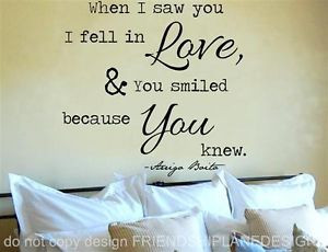... saw-you-I-fell-in-LOVE-Vinyl-Wall-Decal-words-lettering-ROMANTIC-quote