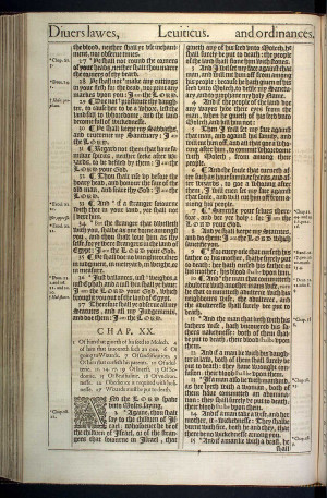 Leviticus Chapter 20 Original 1611 Bible Scan, courtesy of Rare Book ...