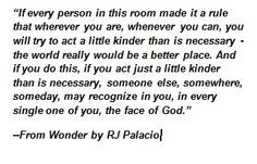 Wonder, by R.J. Palacio If you and your tween/teen haven't read this ...