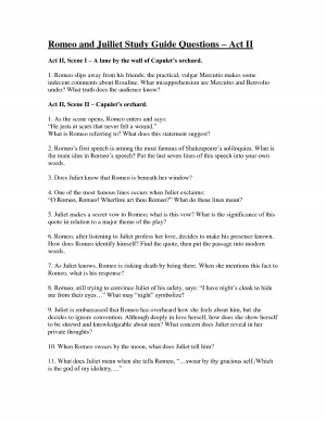 ... and Juliet Act II Study Guide Questions - Act II, Scene by pptfiles