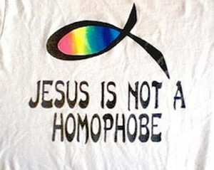 The Jesus Is Not A Homophobe t-shirt sparks a lawsuit. (Of course.)