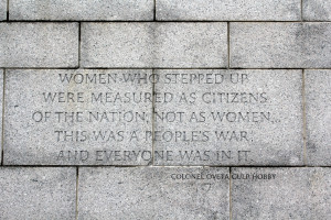 quote on one of the walls of the World War II Monument that I ...