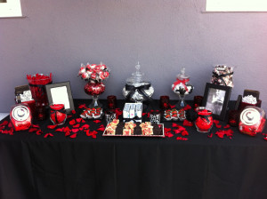 Red White and Black Candy Buffet