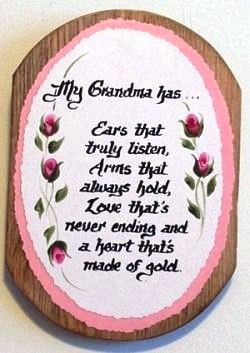 My Grandma Verse on Wooden Plaque