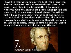 Andrew Jackson on bankers
