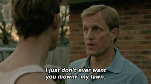 true detective woody harrelson lawn kingpin mow lawn animated GIF
