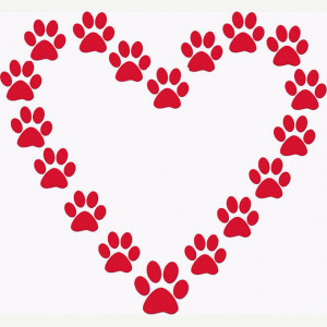 Paw Print Heart Stencil Dog Lover or Cat Lover
