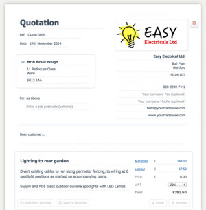 Creating your electricians quote template couldn't be easier!