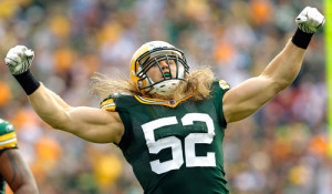 Clay Matthews celebrates his hair being so awesome