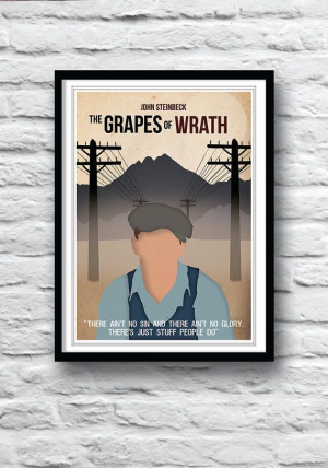 Quote Poster The Grapes of Wrath John Steinbeck by Redpostbox, £8.00