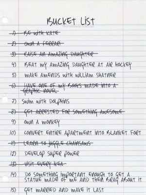 Richard Castle’s Bucket List Pretty sure I already pinned this but ...