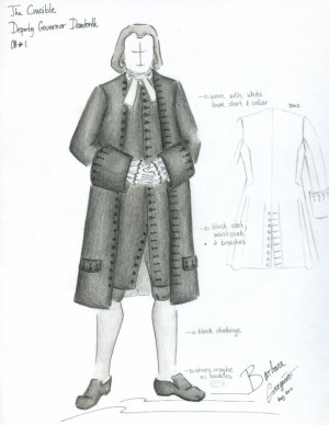 Costume Design Sketch for Deputy Governor Danforth in 