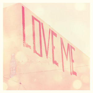 photography, love me, pink urban city art, text, quote LA red letters ...