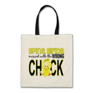 Messed With Wrong Chick 1 Spina Bifida Canvas Bag
