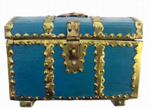 Vintage Brass Wooden Box, wooden casket, jewelry box. Small wooden box ...
