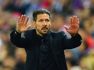 Atletico Madrid head coach Diego Simeone gestures during the Champions ...