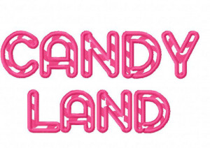Candy Land Saying Applique Embroidery Design