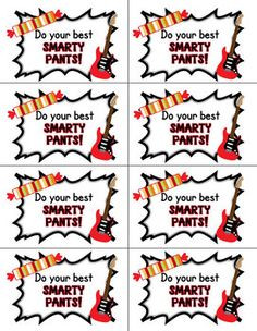 Rock The Test Testing Prep Treat Labels
