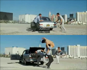 Continuity: When the girl is aiming at Phil with the taser gun, her ...