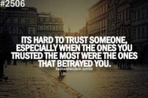So hard to trust people....