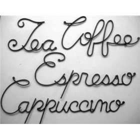 Coffee Theme Metal Wall Word Art Sign Quote Tea Coffee Espresso ...